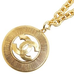 Chanel Coco Mark Circle Chain Necklace Gold Plated Women's CHANEL