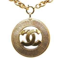 Chanel Coco Mark Circle Chain Necklace Gold Plated Women's CHANEL