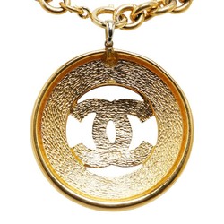 Chanel Coco Mark Circle Chain Necklace Gold Plated Women's CHANEL