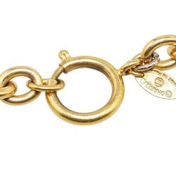 Chanel Coco Mark Circle Chain Necklace Gold Plated Women's CHANEL