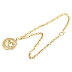 Chanel Coco Mark Circle Chain Necklace Gold Plated Women's CHANEL