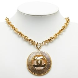 Chanel Coco Mark Circle Chain Necklace Gold Plated Women's CHANEL