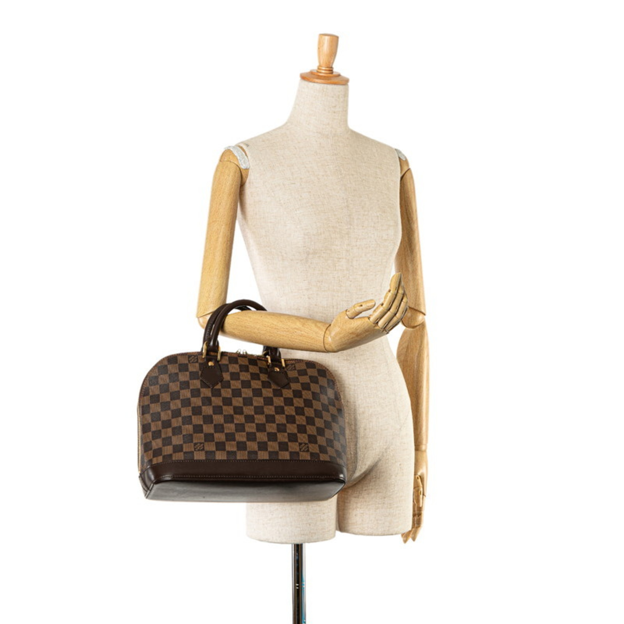 Louis Vuitton Damier Alma PM Handbag N53151 Brown PVC Leather Women's LOUIS VUITTON