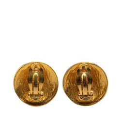 Chanel Coco Mark Round Earrings Gold Plated Women's CHANEL