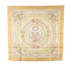 Hermes Carré 90 JEUX DE PAILLE Straw Play Scarf Muffler Beige Pink Silk Women's HERMES