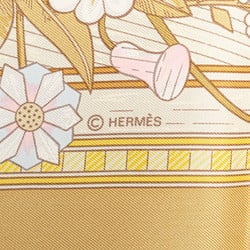 Hermes Carré 90 JEUX DE PAILLE Straw Play Scarf Muffler Beige Pink Silk Women's HERMES