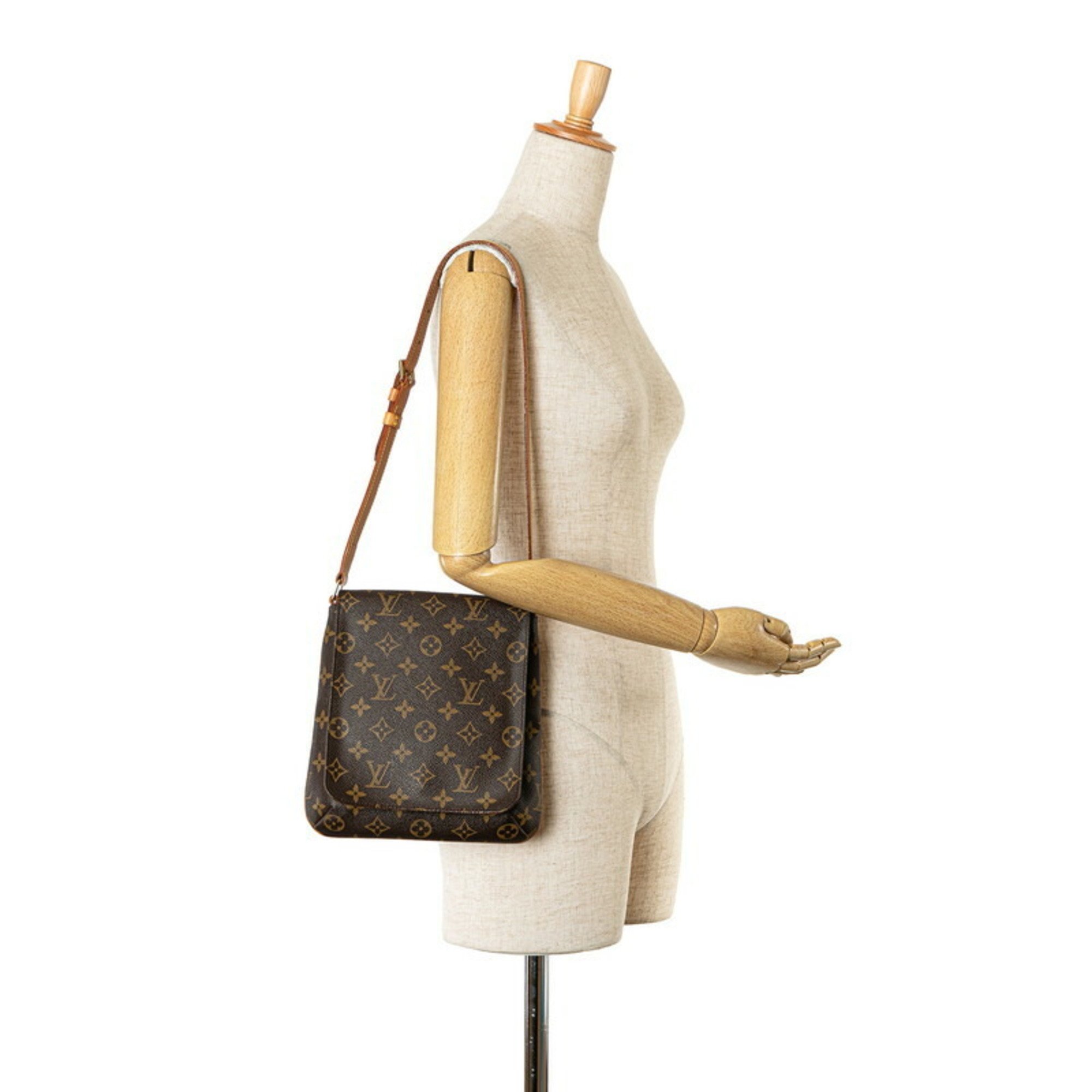 Louis Vuitton Monogram Musette Salsa Short Shoulder Bag M51258 Brown PVC Leather Women's LOUIS VUITTON