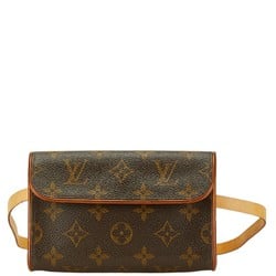 Louis Vuitton Monogram Pochette Florentine Body Bag Waist Shoulder M51855 Brown PVC Leather Women's LOUIS VUITTON