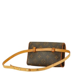 Louis Vuitton Monogram Pochette Florentine Body Bag Waist Shoulder M51855 Brown PVC Leather Women's LOUIS VUITTON