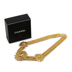 Chanel Coco Mark Lion Motif 3-Strand Chain Necklace Gold Plated Women's CHANEL