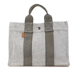 Hermes New Fool Tote PM Handbag Bag Grey Canvas Women's HERMES