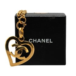 Chanel Coco Mark Heart Circle Necklace Gold Plated Women's CHANEL