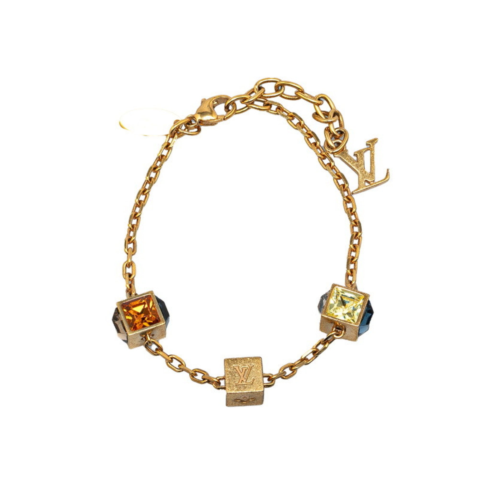 Louis Vuitton Bracelet Gamble M66998 Gold Multicolor Plated Women's LOUIS VUITTON