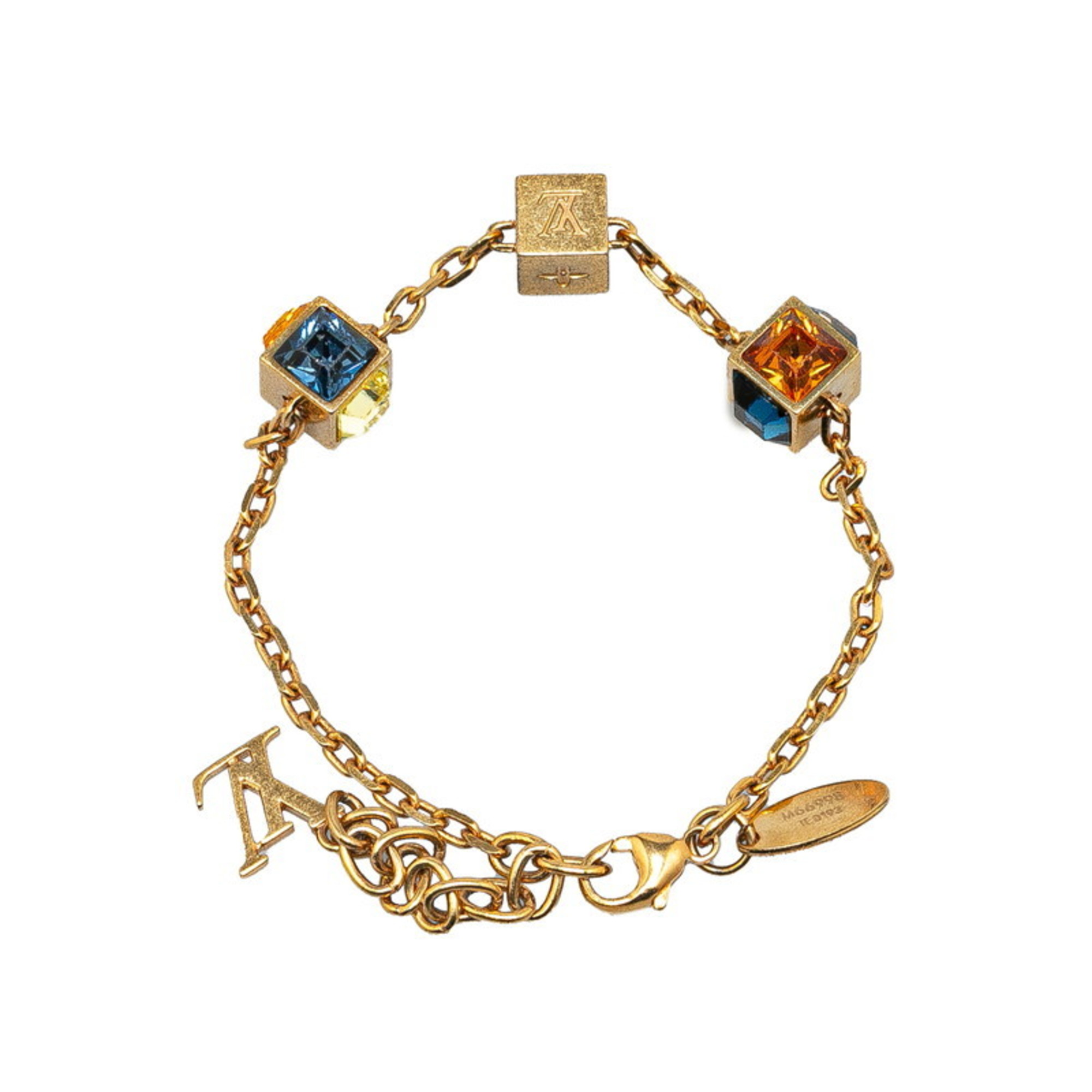 Louis Vuitton Bracelet Gamble M66998 Gold Multicolor Plated Women's LOUIS VUITTON