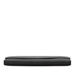 Chanel Camellia Coco Mark Long Wallet Black Leather Women's CHANEL