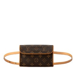 Louis Vuitton Monogram Pochette Florentine Body Bag Waist Shoulder M51855 Brown PVC Leather Women's LOUIS VUITTON