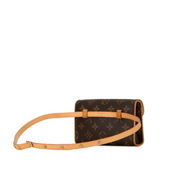 Louis Vuitton Monogram Pochette Florentine Body Bag Waist Shoulder M51855 Brown PVC Leather Women's LOUIS VUITTON