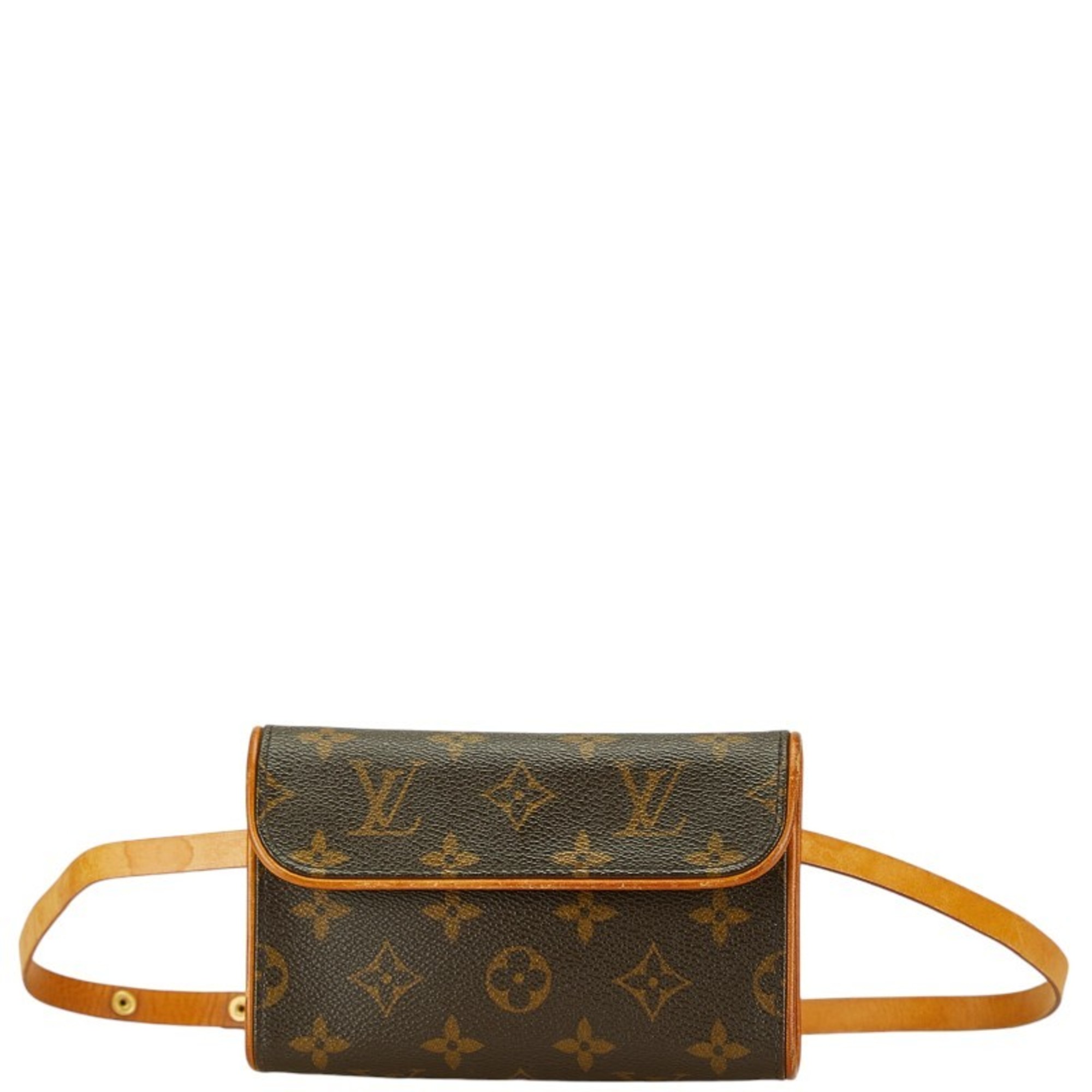 Louis Vuitton Monogram Pochette Florentine Body Bag Waist Shoulder M51855 Brown PVC Leather Women's LOUIS VUITTON