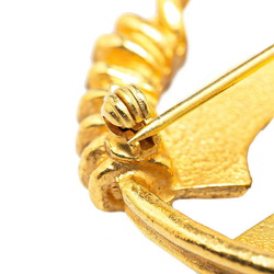 Chanel Coco Mark Cross Brooch Gold Plated Women's CHANEL