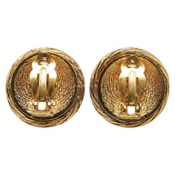 Chanel Coco Mark Round Earrings, Plated, Women's, CHANEL