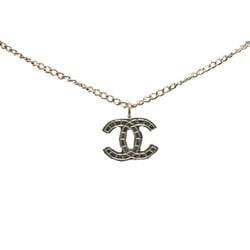 Chanel Coco Mark Necklace Silver Metal Women's CHANEL