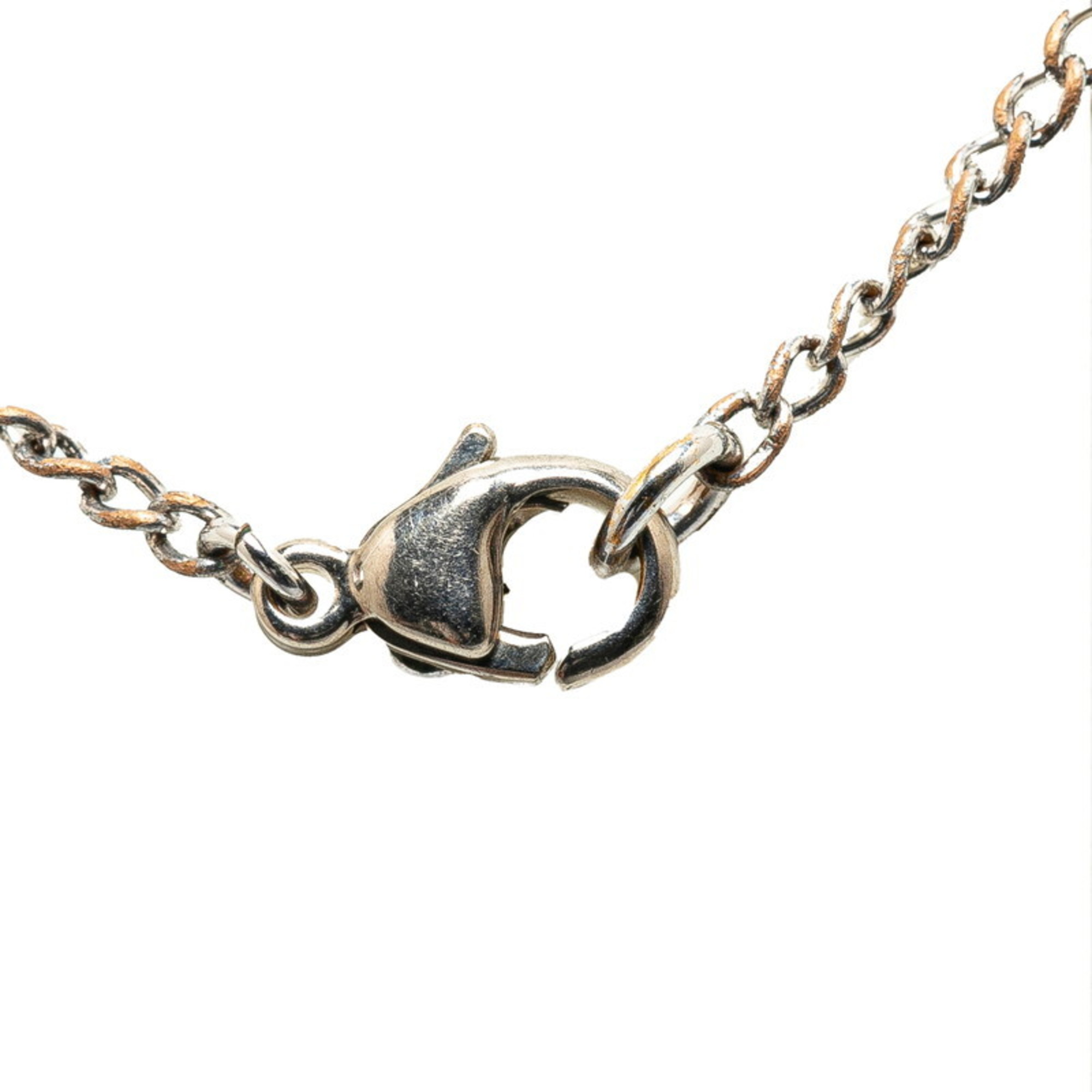 Chanel Coco Mark Necklace Silver Metal Women's CHANEL