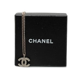 Chanel Coco Mark Necklace Silver Metal Women's CHANEL