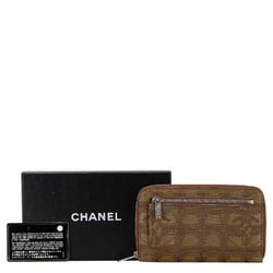 Chanel New Travel Line Long Wallet Khaki Green Canvas Women's CHANEL