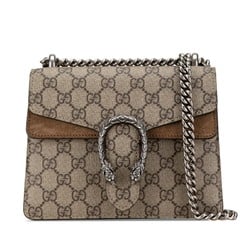 Gucci GG Supreme Dionysus Chain Shoulder Bag Handbag 421970 Khaki Brown PVC Suede Women's GUCCI