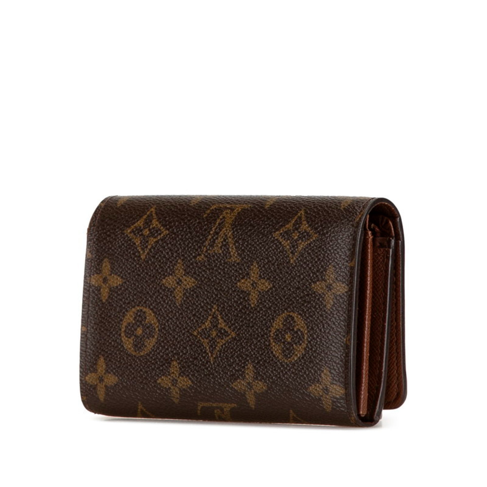 Louis Vuitton Monogram Portefeuille Tresor Bi-fold Wallet Compact M61736 Brown PVC Leather Women's LOUIS VUITTON