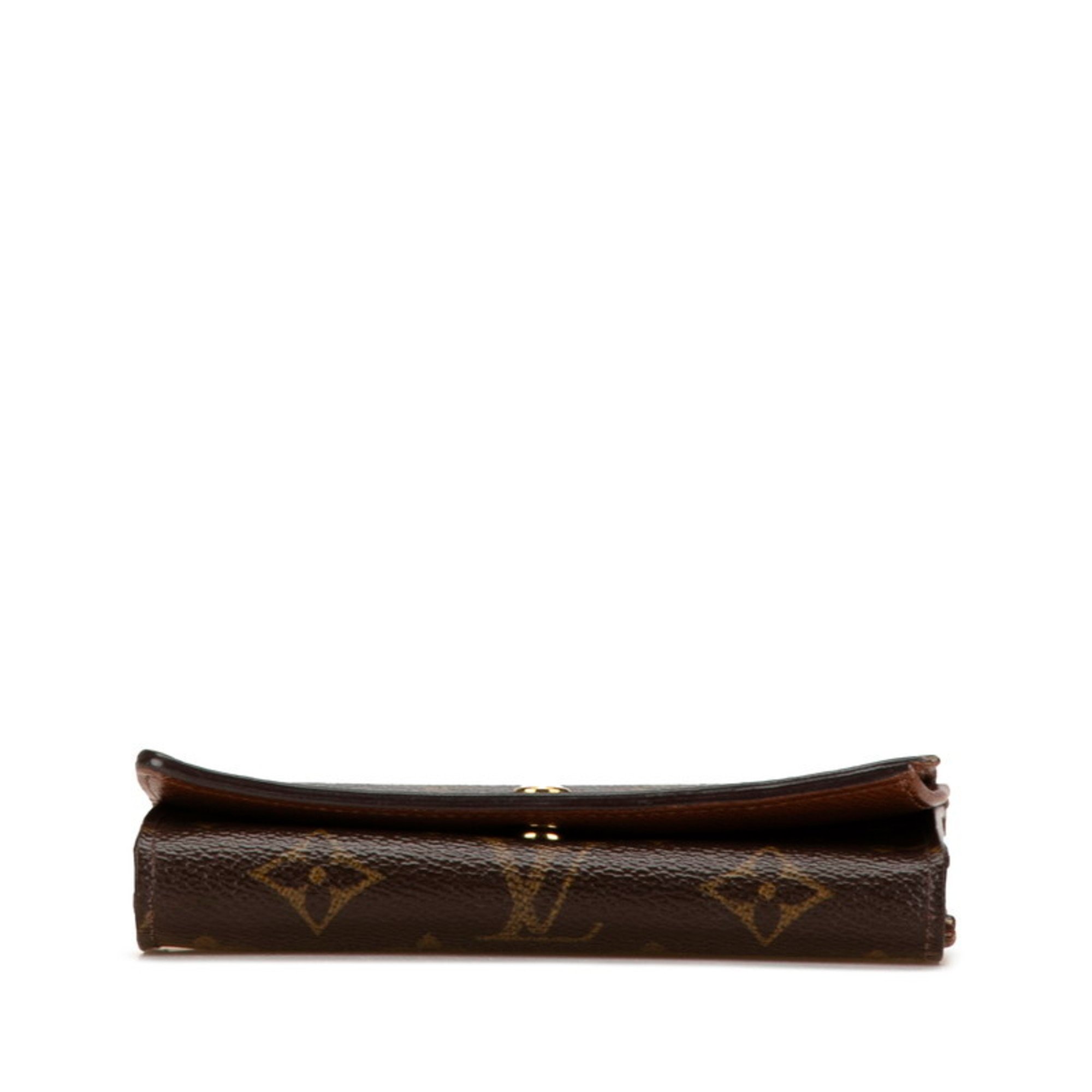 Louis Vuitton Monogram Portefeuille Tresor Bi-fold Wallet Compact M61736 Brown PVC Leather Women's LOUIS VUITTON