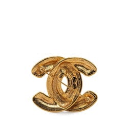 Chanel Matelasse Coco Mark Brooch Gold Plated Women's CHANEL