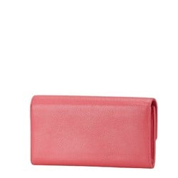 CHANEL Coco Mark Long Wallet Pink Caviar Skin Women's