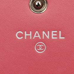 CHANEL Coco Mark Long Wallet Pink Caviar Skin Women's