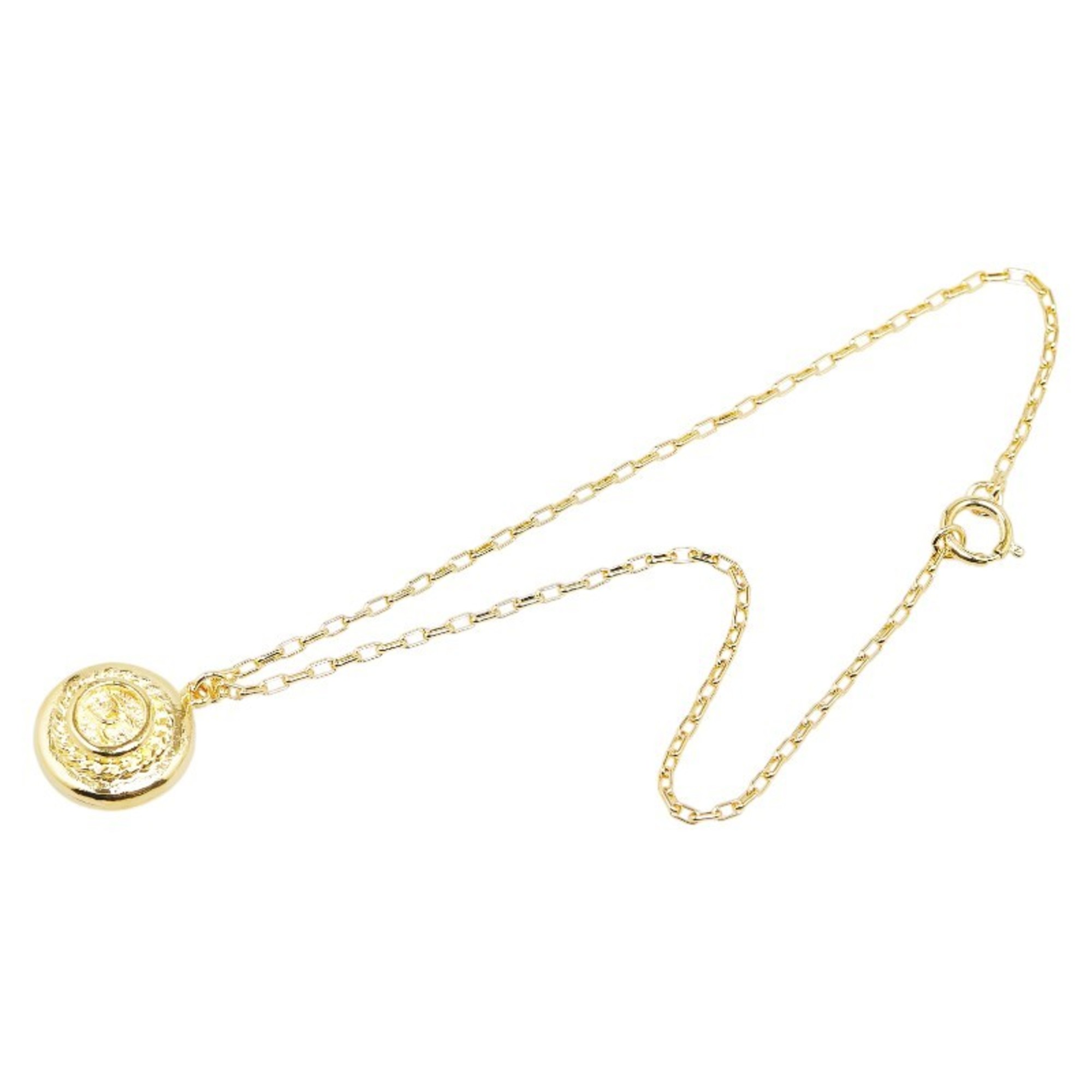 Chanel Coco Mark Necklace Gold Plated Women's CHANEL