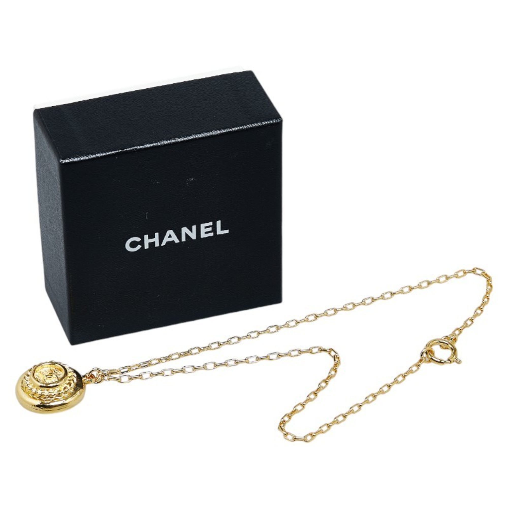 Chanel Coco Mark Necklace Gold Plated Women's CHANEL