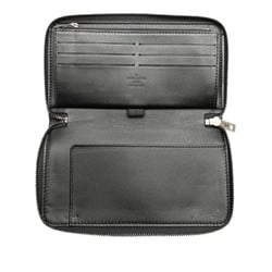 Louis Vuitton Utah Zippy Organizer Basalt Long Wallet M97026 Black Leather Women's LOUIS VUITTON