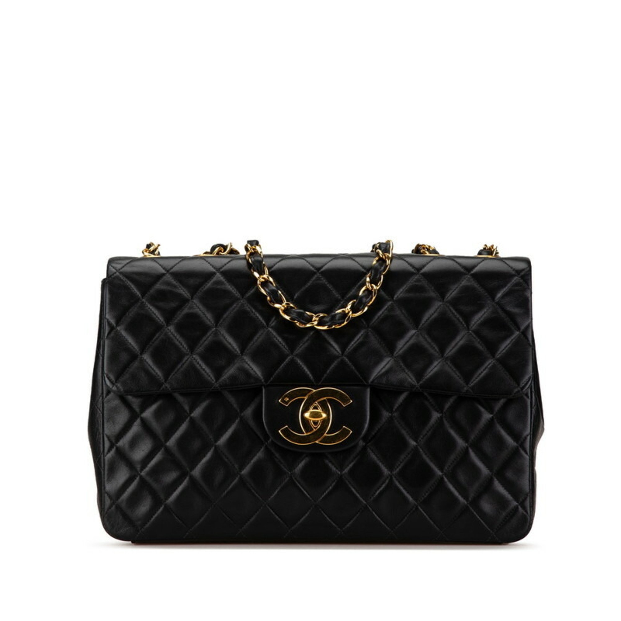 Chanel Matelasse 33 Coco Mark Chain Shoulder Bag Handbag Black Lambskin Women's CHANEL