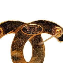 Chanel Coco Mark Brooch Gold Plated Women's CHANEL