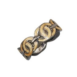 Chanel Coco Mark Ring, Silver, Beige, Metal, Women's, CHANEL