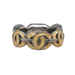 Chanel Coco Mark Ring, Silver, Beige, Metal, Women's, CHANEL