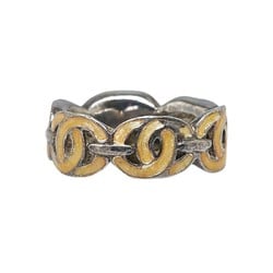 Chanel Coco Mark Ring, Silver, Beige, Metal, Women's, CHANEL