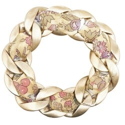 Chanel Coco Mark Flower Bracelet Gold Multicolor Plated Canvas Women's CHANEL