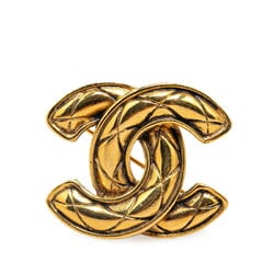 Chanel Matelasse Coco Mark Brooch Gold Plated Women's CHANEL