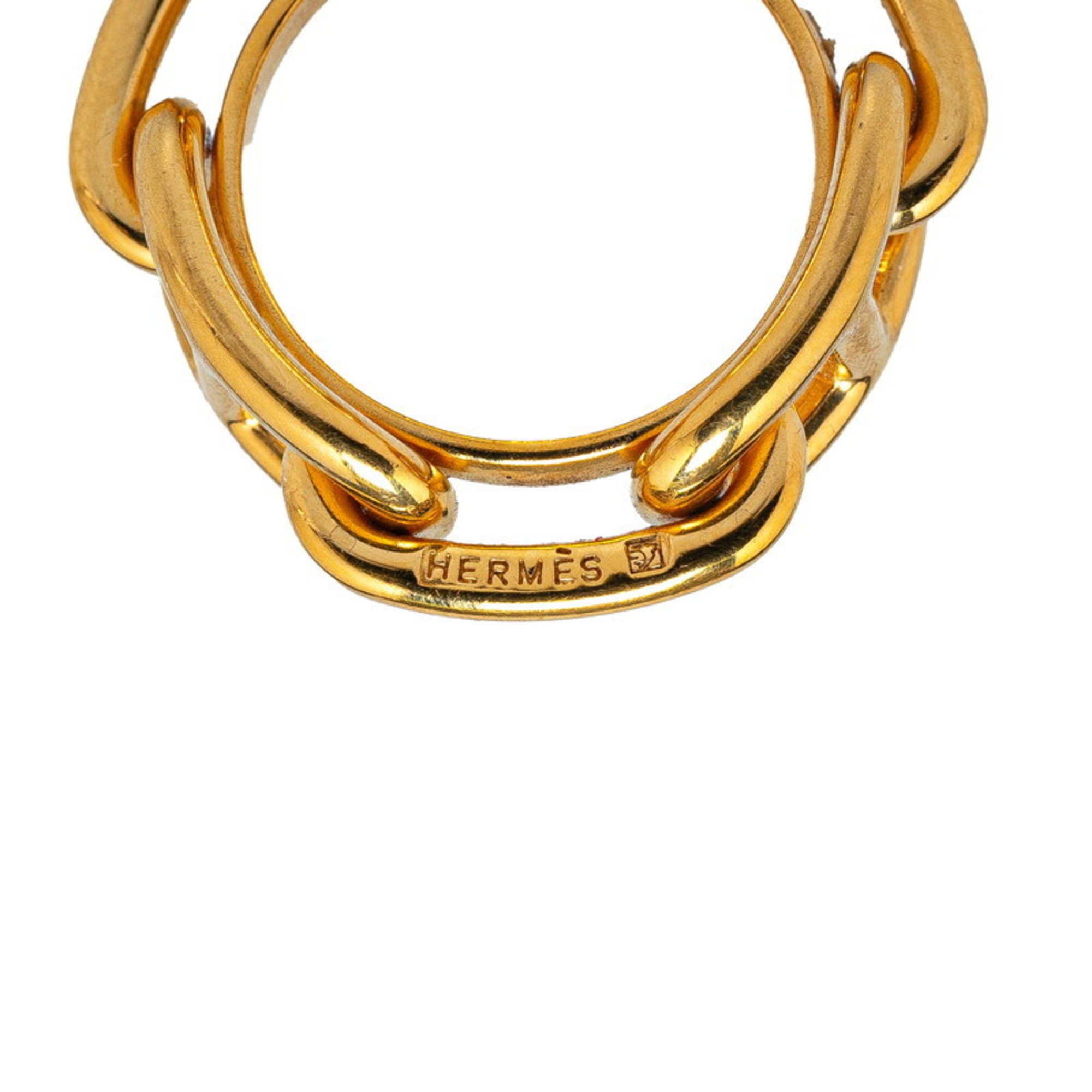 Hermes Chaine d'Ancre scarf ring, gold plated, for women, HERMES