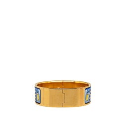 Hermes Rock enamel GM cloisonné bangle gold blue plating for women HERMES