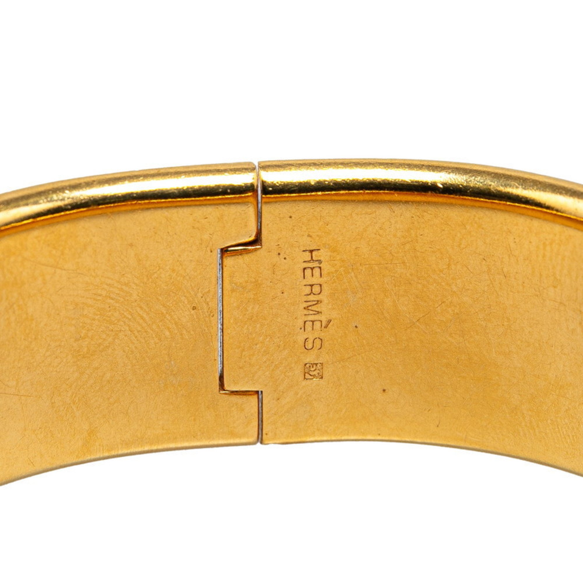 Hermes Rock enamel GM cloisonné bangle gold blue plating for women HERMES