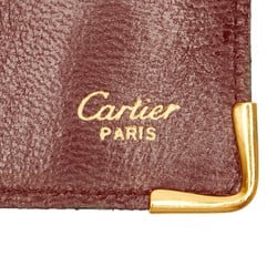 Cartier Must Line 4-ring key case, wine red, Bordeaux, leather, for women, CARTIER