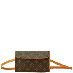 Louis Vuitton Monogram Pochette Florentine Body Bag Waist Shoulder M51855 Brown PVC Leather Women's LOUIS VUITTON