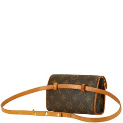 Louis Vuitton Monogram Pochette Florentine Body Bag Waist Shoulder M51855 Brown PVC Leather Women's LOUIS VUITTON